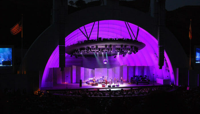 Hollywood Bowl at night during KCRW Concert featuring Adele