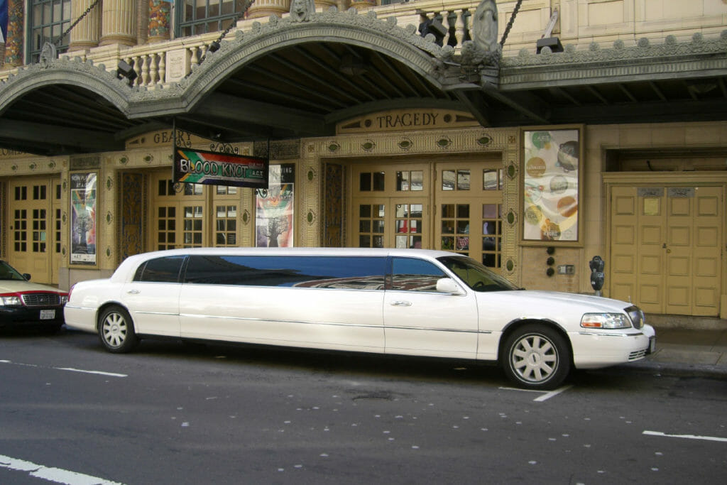 1970s and 1980s style stretch luxury limousine at its height of popularity