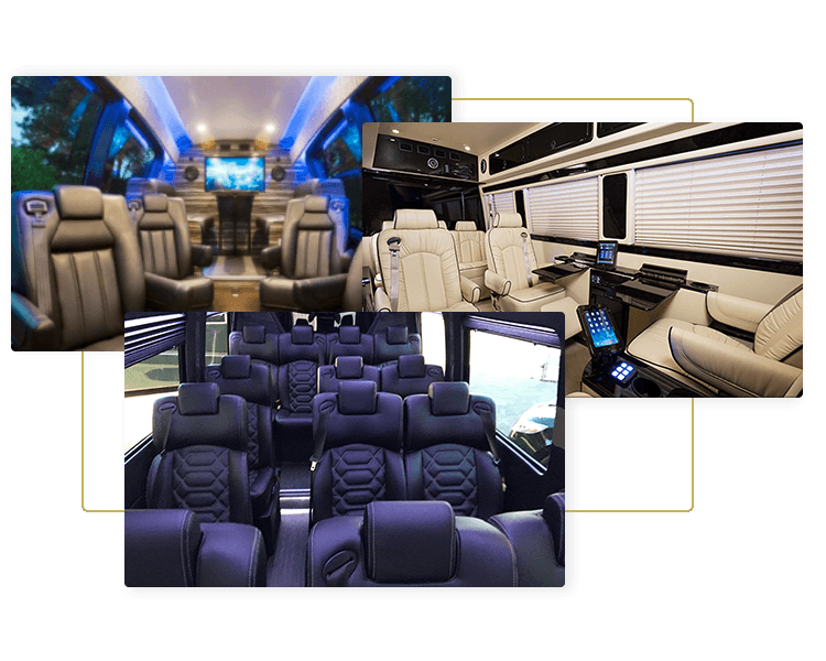 Interior Images of Luxury Mercedes Sprinter Limo Vans For Pasadena