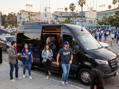 Los Angeles Dodgers Sofi stadium luxury group transportation