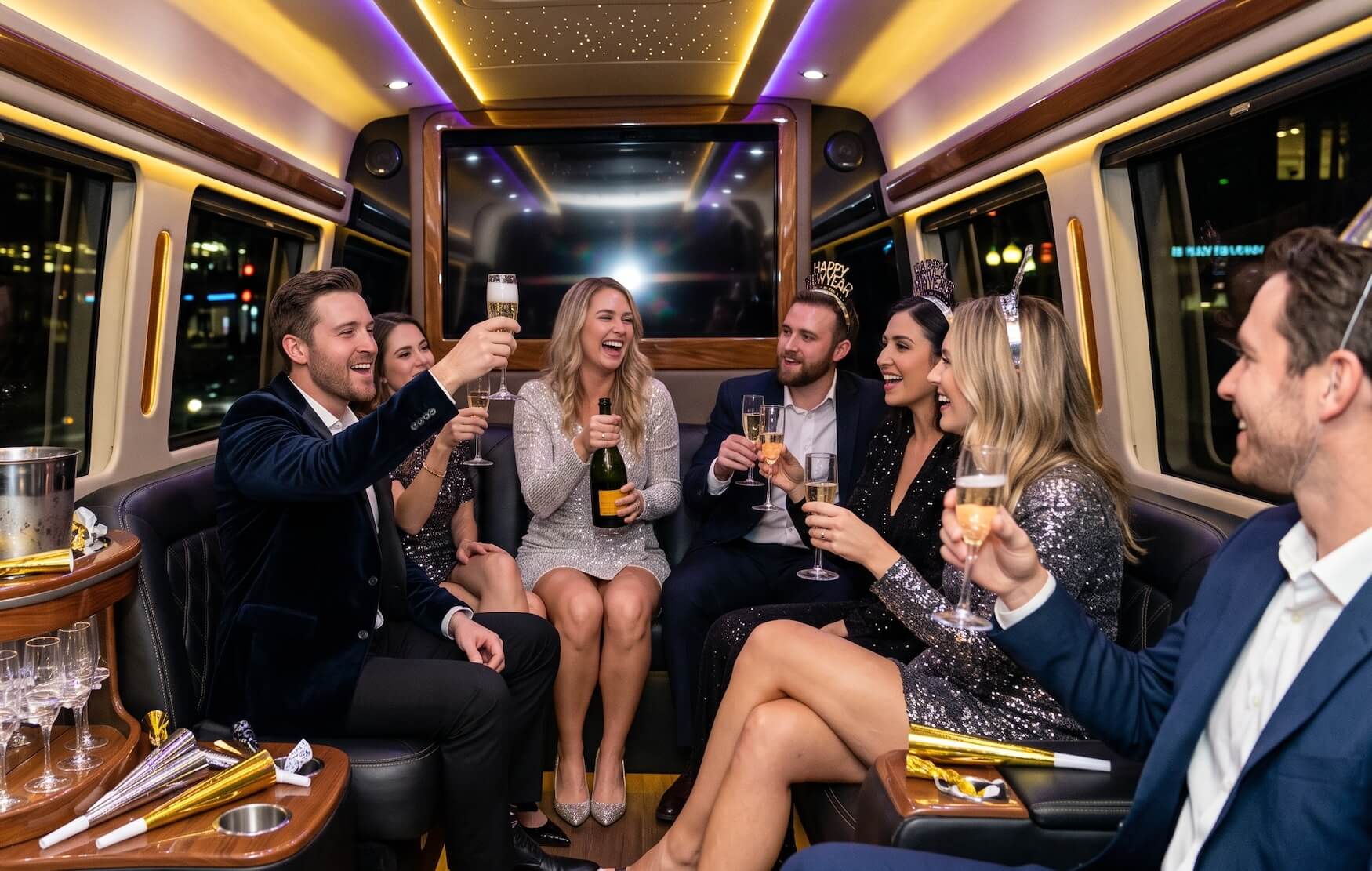 new years eve luxury group transportation for parties